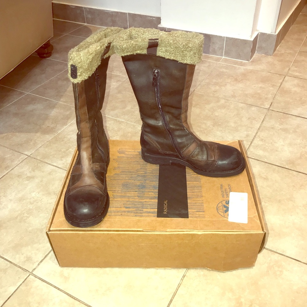 Radical Brown LeatherShearling Snow Boots Size 37